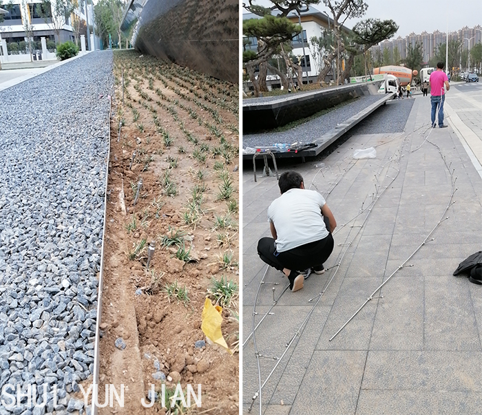 曲江濕地某地產(chǎn)項(xiàng)目霧森噴霧造景施工案例